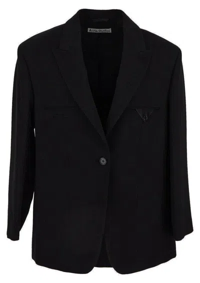 Acne Studios Single-breasted Tailored Blazer In 900 Black