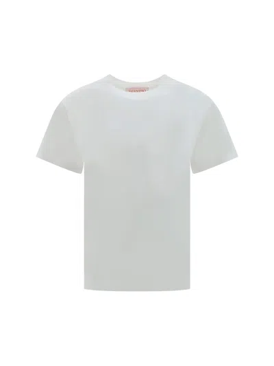 Valentino Floral Detailed Crewneck T In Bianco