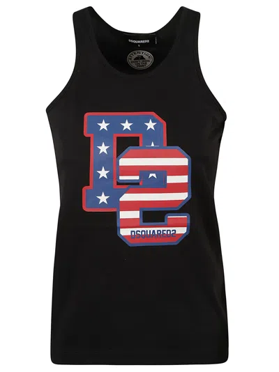 Dsquared2 Logo Print Tank Top In Black