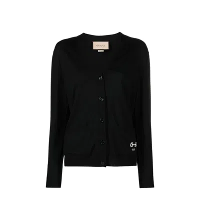 Gucci Wool Cardigan In Black