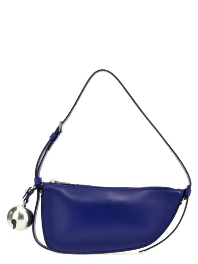 Burberry Womens Knight Shield Metallic-charm Leather Shoulder Bag In Blue