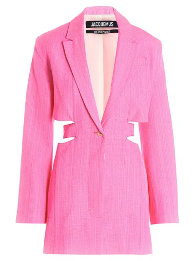 Jacquemus La Robe Bari Blazer Mini Dress In Fuchsia