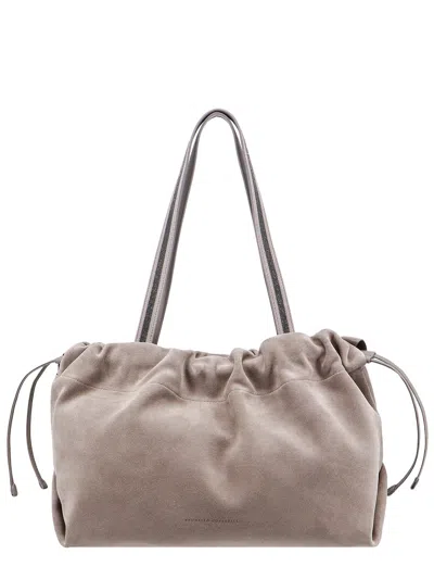 Brunello Cucinelli Woman Shoulder Bag Woman Grey Shoulder Bags