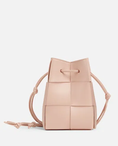Bottega Veneta Mini Bucket Leather Shoulder Bag In Pink