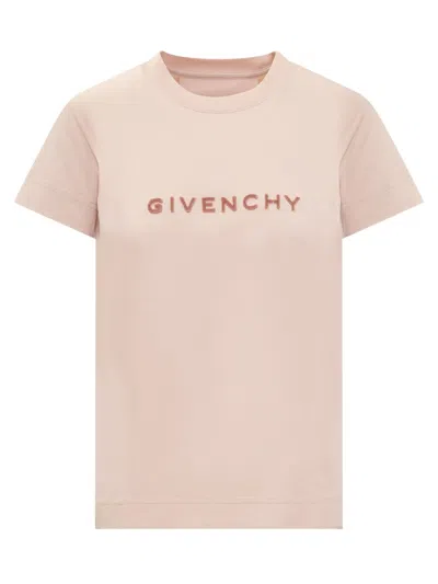 Givenchy Cotton Logo T-shirt In Rosa