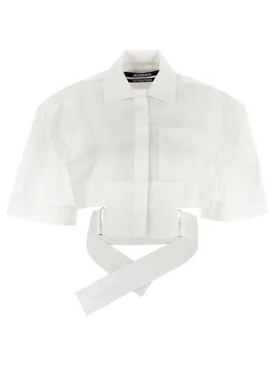 Jacquemus "la Chemise Courte Bari" Shirt In White