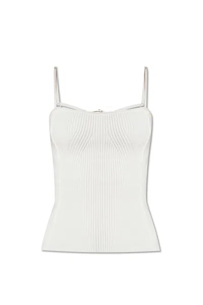 Jacquemus Ribbed Singlet Top In White