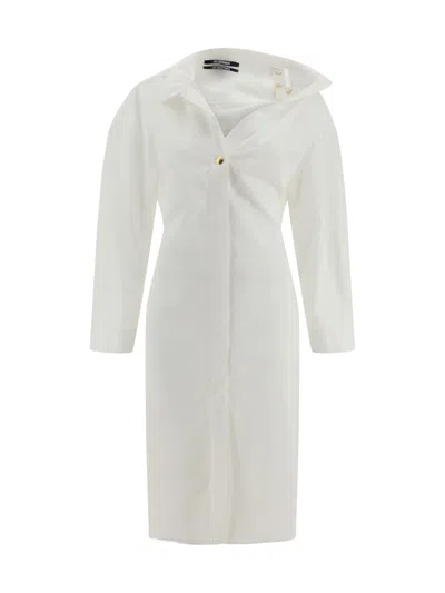 Jacquemus La Robe Chemise 连衣裙 In White