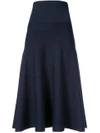 The Row Alessia Stretch Wool-blend Midi Skirt In Navy