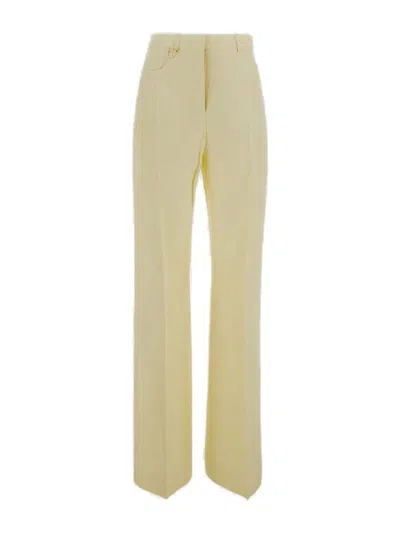 Jacquemus High Waisted Flared Trousers In Yellow