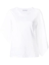 JW ANDERSON ASYMMETRIC FLUTED SLEEVES T-SHIRT,JE14WA1712275862