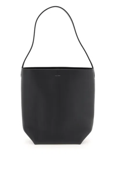 The Row Grained Leather Medium N/s Park Tote Bag In Black