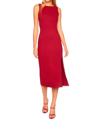 Susana Monaco Crew Slit Sleeveless Dress In Beaujolais In Red