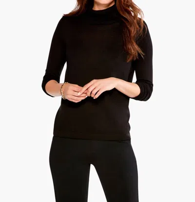 Nic + Zoe Nic+zoe Petite Turtleneck Sweater T-shirt In Black