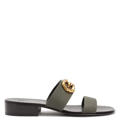 Giuseppe Zanotti Gregorie Logo-plaque Sandals In Green