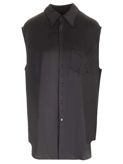 Mm6 Maison Margiela Viscose Sleeveless Shirt In Black