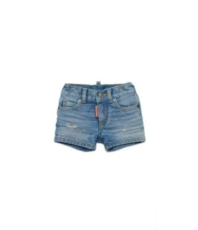 Dsquared2 Babies' Ripped-detail Denim Shorts In Blue