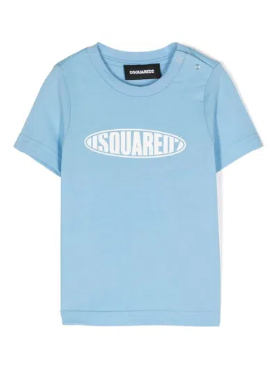 Dsquared2 Babies' Logo-print Cotton T-shirt In Azzurra
