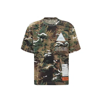 Heron Preston Camouflage T-shirt In Green