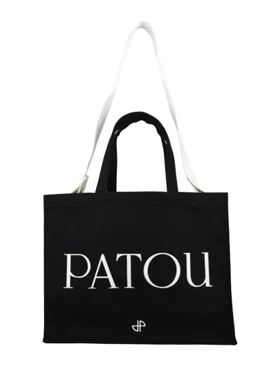 Patou Logo Tote In Black