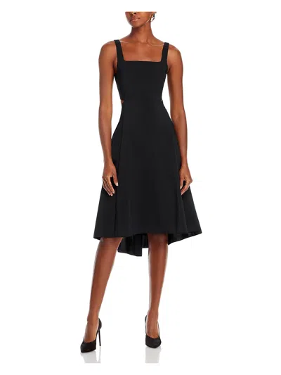 Theory Square Neck Smock Midi Dress In Black