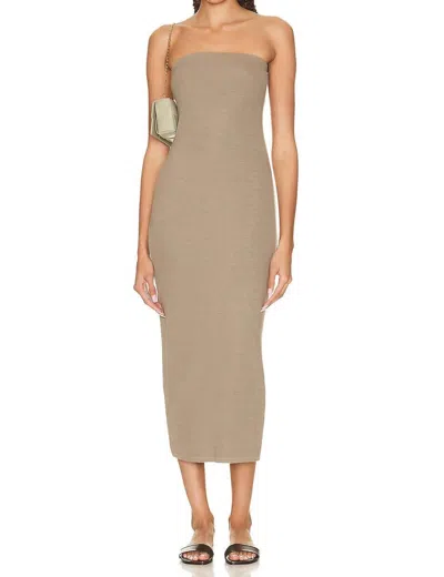 Enza Costa Strapless Dress In Brown