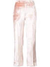 TOME TOME METALLIC TAILORED TROUSERS - PINK,TF17602512162583
