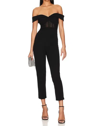 Misha Colby Bonded Jumpsuit In Black