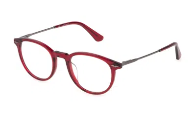 Police Eyeglasses In Bordeaux Red Transparent Glossy