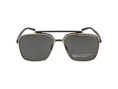 Porsche Design Sunglasses In Gold, Black