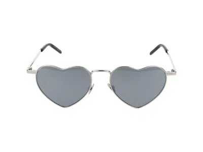 Saint Laurent Sunglasses In Silver Silver Silver