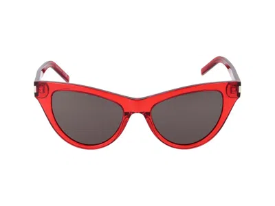 Saint Laurent Sunglasses In Red Red Black