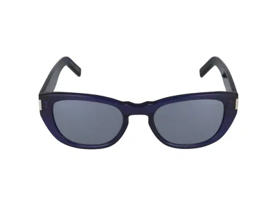 Saint Laurent Sunglasses In Blue Blue Silver