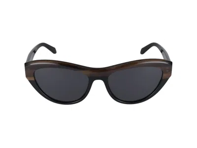 Ferragamo Salvatore  Sunglasses In Striped Brown/black