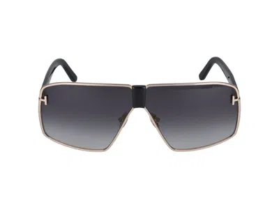 Tom Ford Sunglasses In Polished Rosé Gold/smoke Grad