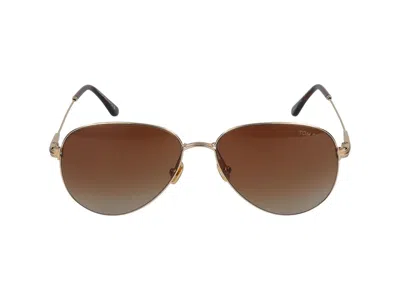 Tom Ford Sunglasses In Gold/brown Grad