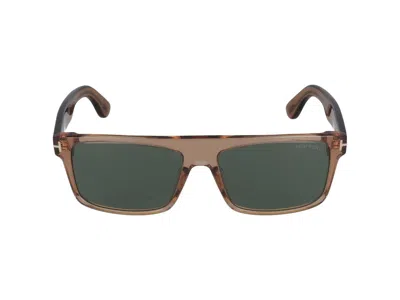 Tom Ford Sunglasses In Light Brown Luc/green