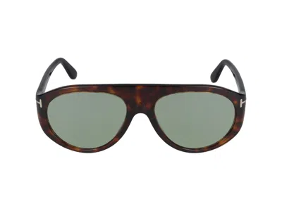 Tom Ford Sunglasses In Red Havana/green