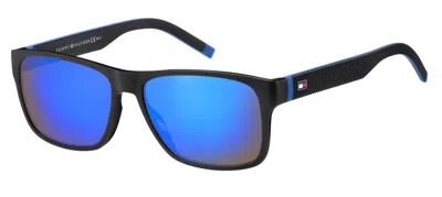 Tommy Hilfiger Sunglasses In Matte Black Blue