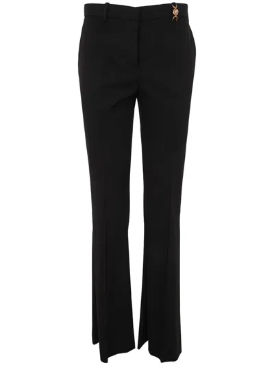 Versace Informal Pant Stretch Wool Fabric Clothing In Black
