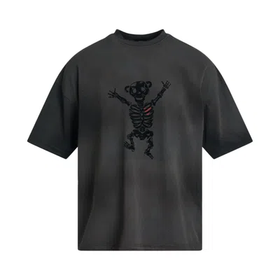 We11 Done Bolt Teddy Bear Print T-shirt In Metallic
