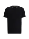 Hugo Boss Cotton-jersey Regular-fit T-shirt With Branded Collar In Black