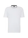 Hugo Boss Cotton-jersey Regular-fit T-shirt With Branded Collar In White
