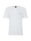 Hugo Boss Cotton-jersey Regular-fit T-shirt With 3d Mesh Logo In White