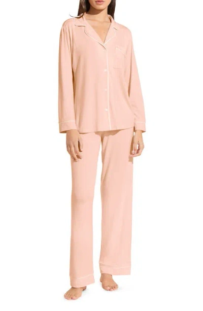 Eberjey Gisele Long Pyjama Set In Petal Pink Ivory