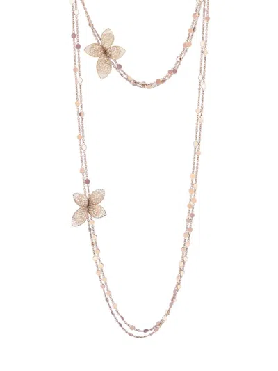 Pasquale Bruni 18k Rose Gold Giardini Segreti White & Champagne Diamond Butterfly Sautoir Necklace