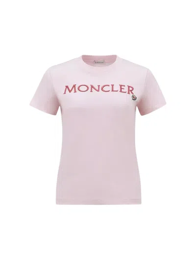 Moncler Ss T-shirt In B Pastel Pink