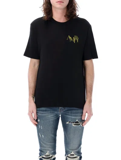 Amiri Crystal Champagne T-shirt In Black