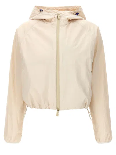 Burberry Cropped Hooded Jacket In Beige