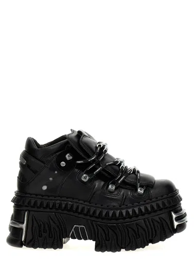 Vetements X New Rock Platform Trainers In Black